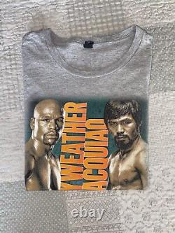 2015 Floyd Mayweather Manny Pacquiao boxing t shirt vegas rare 2/5/15 mgm grand
