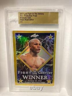 2017 LEAF FLOYD MAYWEATHER Gold Prismatic FIGHT OF THE CENTURY 1/1 SSP