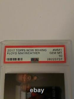 2017 TOPPS NOW BOXING #MM1 FLOYD MAYWEATHER vs CONOR McGREGOR PSA 10 GEM MINT