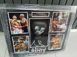 Anthony Joshua & Floyd Mayweather hand signed boxing glove In display case