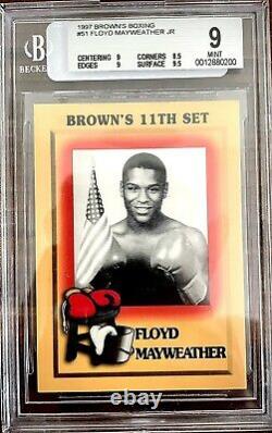 BGS 9- 1997 Brown's Boxing Floyd Mayweather Jr ROOKIE RC #51 MINT GOAT