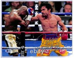 Beckett Authenticated Manny Pacquiao Signed Photo Autograph vs FLOYD MAYWEATHER
