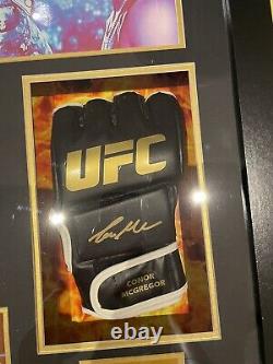 Conor McGregor & Floyd Mayweather Signed Boxing & MMA Glove In Big Display Case