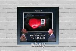 Conor McGregor & Floyd Mayweather Signed & FRAMED Boxing Glove RARE AFTAL COA