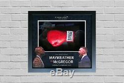 Conor McGregor & Floyd Mayweather Signed & FRAMED Boxing Gloves RARE AFTAL COA