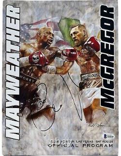 Conor Mcgregor Signed Official Fight Program Boxing Floyd Mayweather Jr Ufc Bas