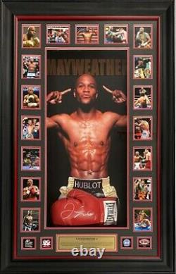 FLOYD MAYWEATHER JR Autograph Signed Boxing Glove Photo Montage FRAMED COA