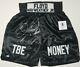Floyd Mayweather Jr. Signed Autographed Black Boxing Trunks. Beckett Witnessed