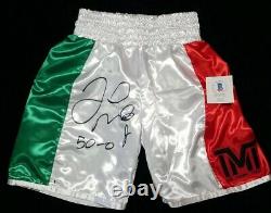 FLOYD MAYWEATHER JR. Signed Autographed BOXING TRUNKS 5-0. BECKETT WITNESSED