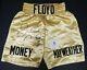 Floyd Mayweather Jr. Signed Autographed Gold Trunks. Beckett Witnessed