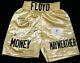 Floyd Mayweather Jr. Signed Autographed Gold Trunks Tbe, Tmt. Beckett Witnessed