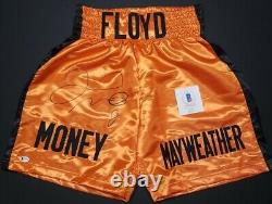 FLOYD MAYWEATHER JR. Signed Autographed TMT Boxing Trunks. BECKETT WITNESSED