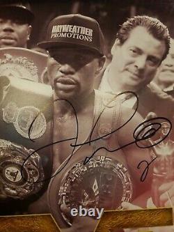 FLOYD MAYWEATHER JR. Signed PANORAMIC COLLAGE Photo Frame 43x24. BECKETT WITNESS