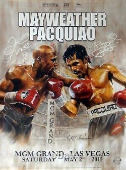 FLOYD MAYWEATHER JR vs. MANNY PACQUIAO Original Onsite Boxing Art Poster 30D
