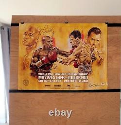 FLOYD MAYWEATHER JR vs. ROBERT GUERRERO DUAL SIGNED Onsite Boxing Poster PSA