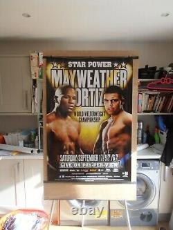 FLOYD MAYWEATHER JR vs. VICTOR ORTIZ DUAL SIGNED Original HBO Boxing Poster
