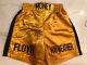 Floyd Mayweather Signed Limited Edition Le 12 Gold Trunks With Beckett Coa, Photo