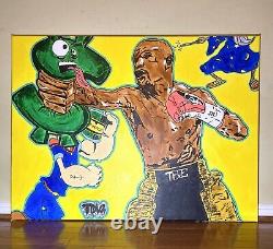 Fight For it Floyd Mayweather painting kaws basquiat jeff koons alec monopoly