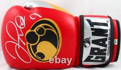 Floyd Mayweather Autographed Red/Gold Grant Boxing Glove Left-Beckett W Holo