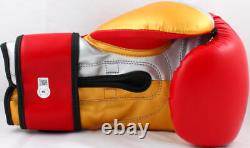 Floyd Mayweather Autographed Red/Gold Grant Boxing Glove Left-Beckett W Holo