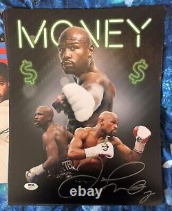 Floyd Mayweather Autographed/Signed 11X14 Photo PSA? Signed In Silver a