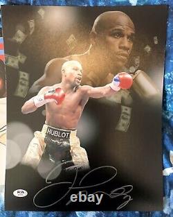 Floyd Mayweather Autographed/Signed 11X14 Photo PSA? Signed In Silver d