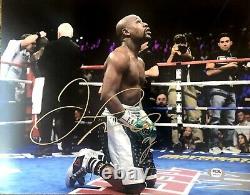 Floyd Mayweather Autographed/Signed 11X14 Winner Photo PSA Signed in Gold
