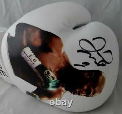 Floyd Mayweather Autographed White Custom TBE Image Boxing Glove- Beckett Auth