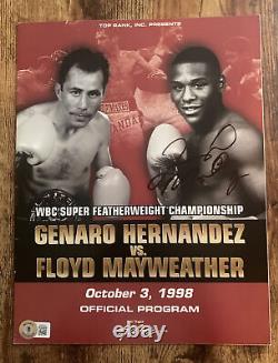 Floyd Mayweather-Genaro Hernandez SIGNED Program 1998 Floyd's 1st Title BAS