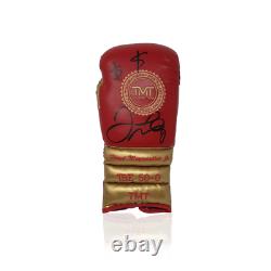 Floyd Mayweather Hand Signed Red/Gold Trademark TMT Boxing Glove in Deluxe