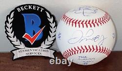 Floyd Mayweather & Johnny Manziel Signed OMLB Baseball Inscribed Beckett Witness