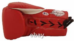 Floyd Mayweather Jr. 50-0 Signed Cleto Reyes Red Boxing Glove BAS Witnessed