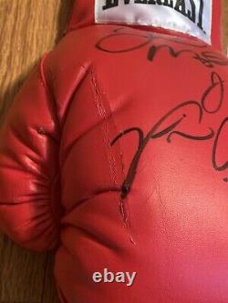 Floyd Mayweather Jr. And Victor Ortiz Dual Signed Boxing Glove JSA LOA TMT GOAT