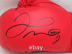 Floyd Mayweather Jr. Autographed Red Boxing Glove LH Beckett Witness W143319