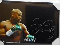 Floyd Mayweather Jr. Autographed Signed Framed 20x30 Canvas Photo Beckett 129107