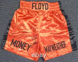 Floyd Mayweather Jr. Autographed Signed Red Boxing Trunks Beckett COA I44586