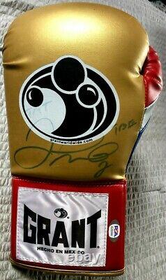 Floyd Mayweather Jr. Autographed signed Gold Inscribed Grant Boxing Glove PSA