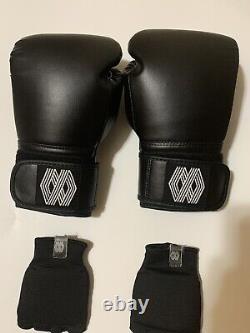 Floyd Mayweather Jr Boxing Gloves +Fitness With Hand Wraps And Bag 8-10oz L-XL