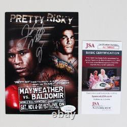 Floyd Mayweather Jr. & Carlos Baldomir Signed Promo Card Boxing COA JSA