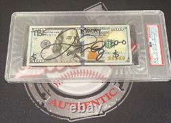 Floyd Mayweather Jr. Signed $100 Bill US Currency x4 Inscription PSA Auth Auto B
