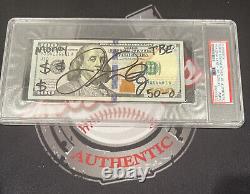 Floyd Mayweather Jr. Signed $100 Bill US Currency x4 Inscription PSA Auth Auto C