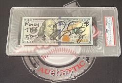 Floyd Mayweather Jr. Signed $100 Bill US Currency x4 Inscription PSA Auth Auto E
