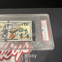 Floyd Mayweather Jr. Signed $100 Bill US Currency x4 Inscription PSA Auth Auto P