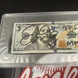 Floyd Mayweather Jr Signed $100 Bill US Currency x4 Inscriptions PSA 10 Auto G