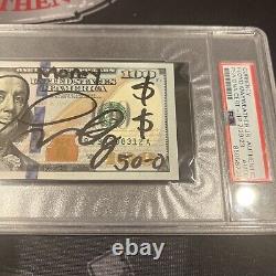 Floyd Mayweather Jr. Signed $100 Bill US Currency x5 Inscription PSA Auth Auto A