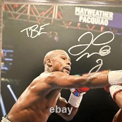 Floyd Mayweather Jr Signed 11x14 Vs. Manny Pacquiao Beckett Witnessed Framed