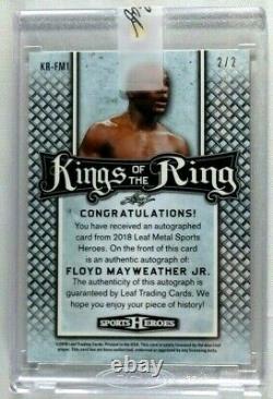 Floyd Mayweather Jr Signed Autograph 2018 Leaf Kings Of The Ring Auto #2/2