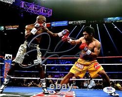 Floyd Mayweather Jr Signed Autographed vs Pacquiao 8x10 inch Photo + PSA/DNA COA