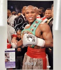 Floyd Mayweather Jr. Signed Boxing Champion 12x18 photo autograph JSA COA