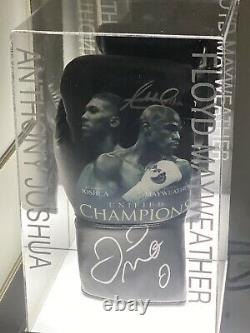Floyd Mayweather Jr Signed Boxing Glove COA And Anthony Joshua Signed Genuine
